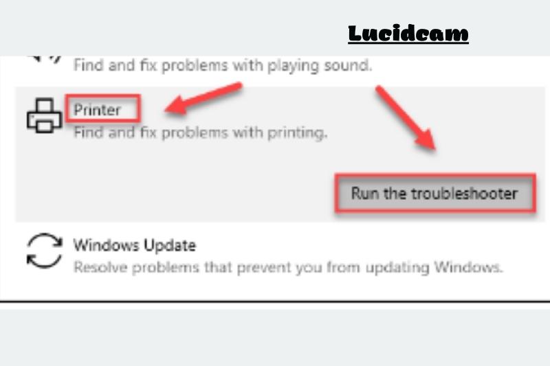 Click Printer, and then click Run the troubleshooter
